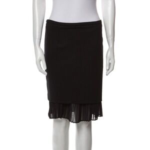 Sportmax Max Mara Black Pleated Hem Skirt